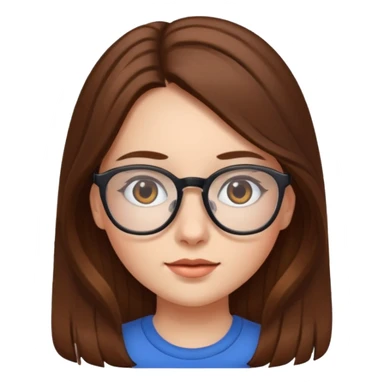 Girl with glasses and long brown hair sticker