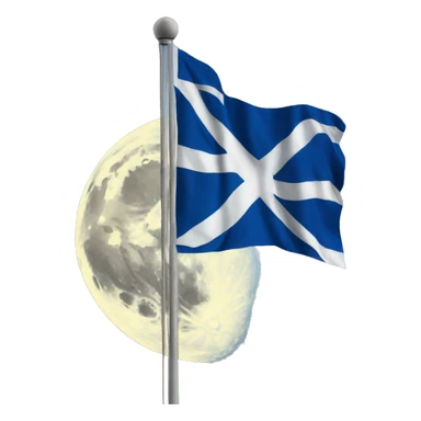 Scotland flag flying on the moon sticker