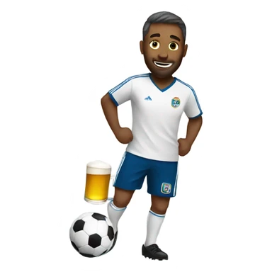 Man with beer playing soccer sticker