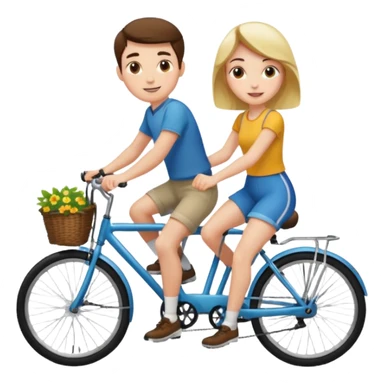Girl and guy riding a bicycle sticker
