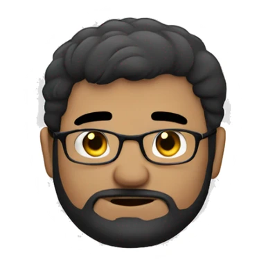 Bearded chubby guy, black haired with glasses sticker