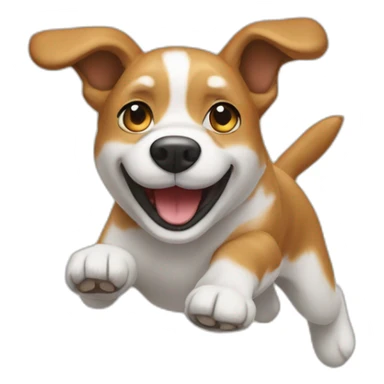 Dog jumped in joy sticker