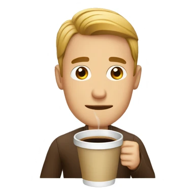 A guy drinking coffee sticker
