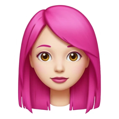 Emoji woman with hot pink straight hair sticker