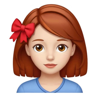  girl with brown hair and red color hairclip sticker