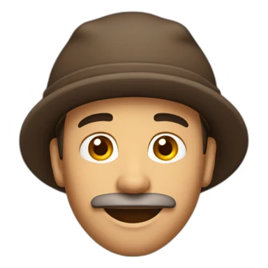 Homme brun avec un beret sticker