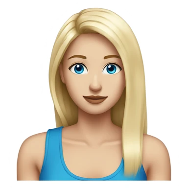 beautiful woman, long straight blonde hair, blue eyes, tank top  sticker