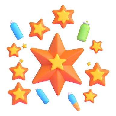 Verizon team with perk symbols floating around: stars, gadgets, and snacks sticker