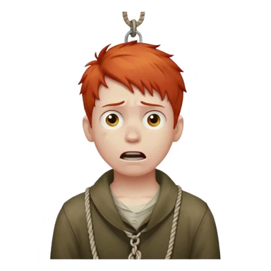 red headed boy hanging by his neck from a noose sticker
