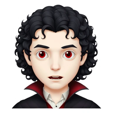 vampire boy with medium-length curly black hair sticker