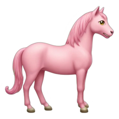 a pink cat on a green horse sticker