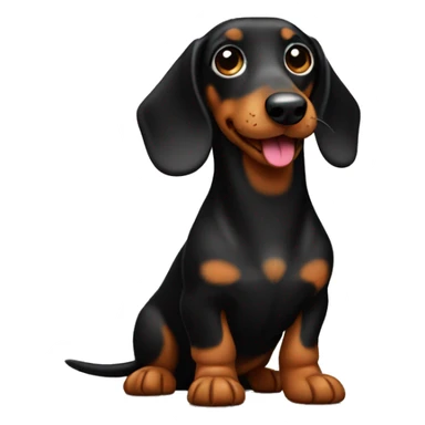 Black & tan sausage dog  sticker