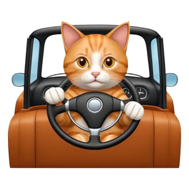 Cat driving car sticker