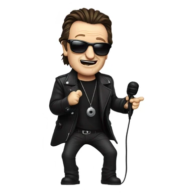Bono singing  sticker