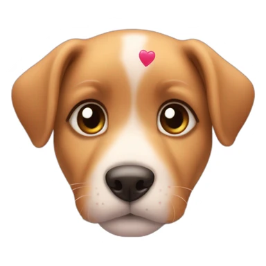 puppy eyes face emoji combined with hearts around sticker