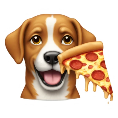 Dog eating pizza sticker