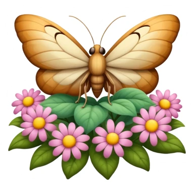 moth sleeping inside flower like bed sticker
