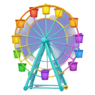 basic rainbow ferris wheel sticker
