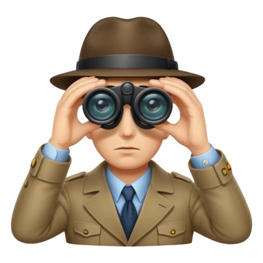 Detective peeking through binoculars sticker