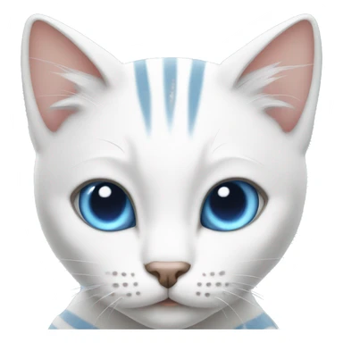 White cat with stripes and blue eyes sticker