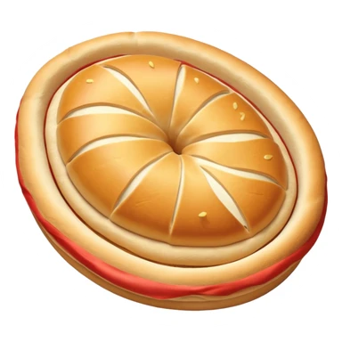 pide bread object icon, oval Turkish pide bread, golden crust, soft baked texture, 3D cartoon, mobile game icon style, centered, clean background, no text, no watermark
 sticker
