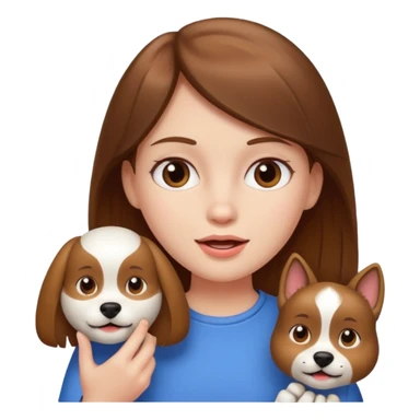 Fille brune et blanche qui a un ongle entre les canines sticker