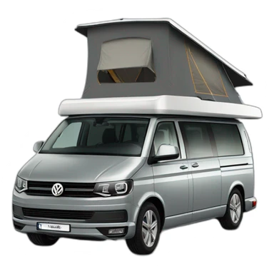 VW T5 Aufstelldach camping bus VW grey from left site sticker