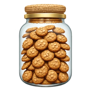 glass jar with oatmeal cookies sticker