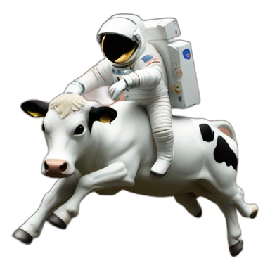astronaut riding on cow sticker