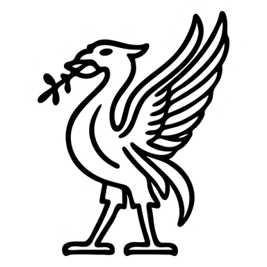 Liver bird, mythical bird symbol of Liverpool, cormorant-like bird with outstretched wings sticker