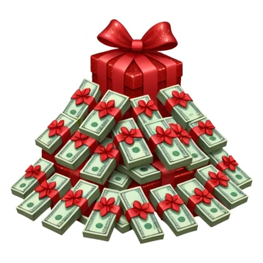red glitter money sticker