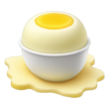 egg custard snowball with marshmellow sticker