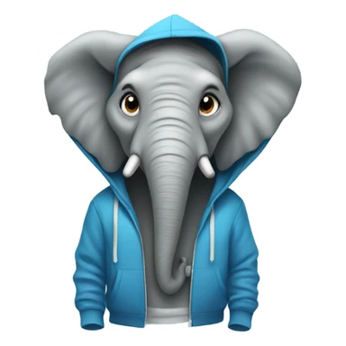 Elephant wearing a hoodie  sticker