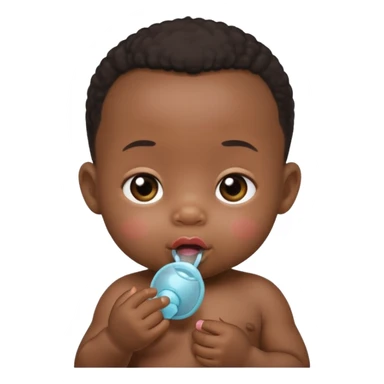 Black baby using pacifier blushing sticker