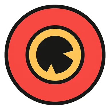 red round eyeball with black sharp pupils icon sticker