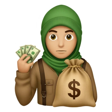 A Robber with a Money Bag at there back sticker