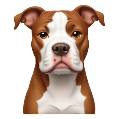Red brown pitbull with white face down the middle  sticker
