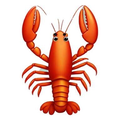 Lobster with hearts around it  sticker
