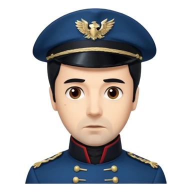 Javert From Les Miserables with light skin, brown eyes, Black Hair, blue outfit sticker