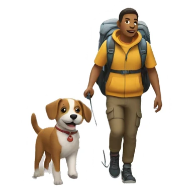 doggy walk in mountain sticker