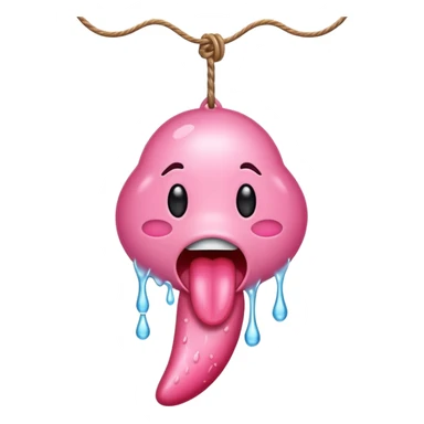 une lanque qui pend avec une goutte de bave sticker