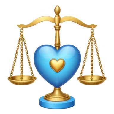 Blue heart with scales of justice sticker