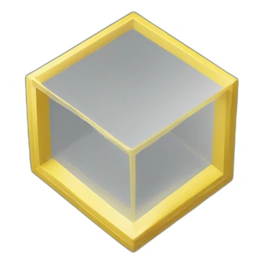 isometric transparent square solid yellow outline border sticker