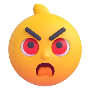 angry emoji with a confused look sticker
