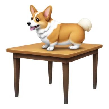 Corgi peeing on a table sticker