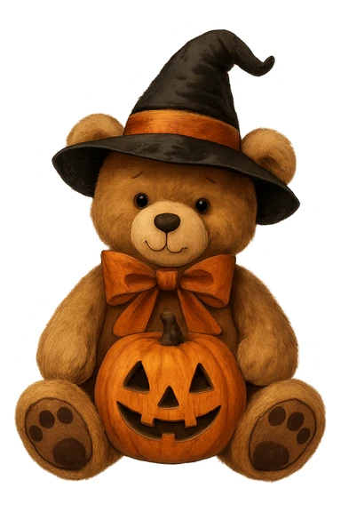 Halloween teddybear, remove background sticker