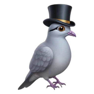Ringneck Dove wearing a top hat sticker