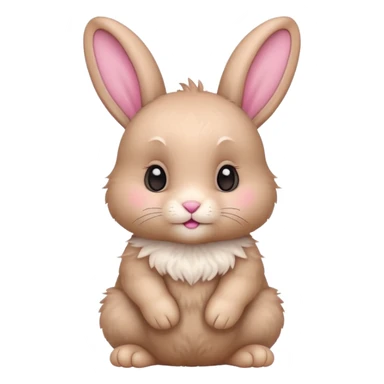 a beige baby rabbit sticker