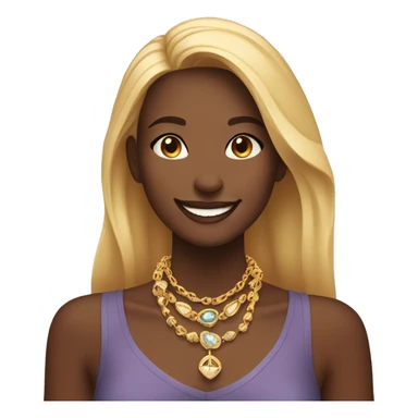 girl smiling indoors with jewelry sticker