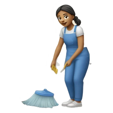 Caucasian woman doing house chores  sticker